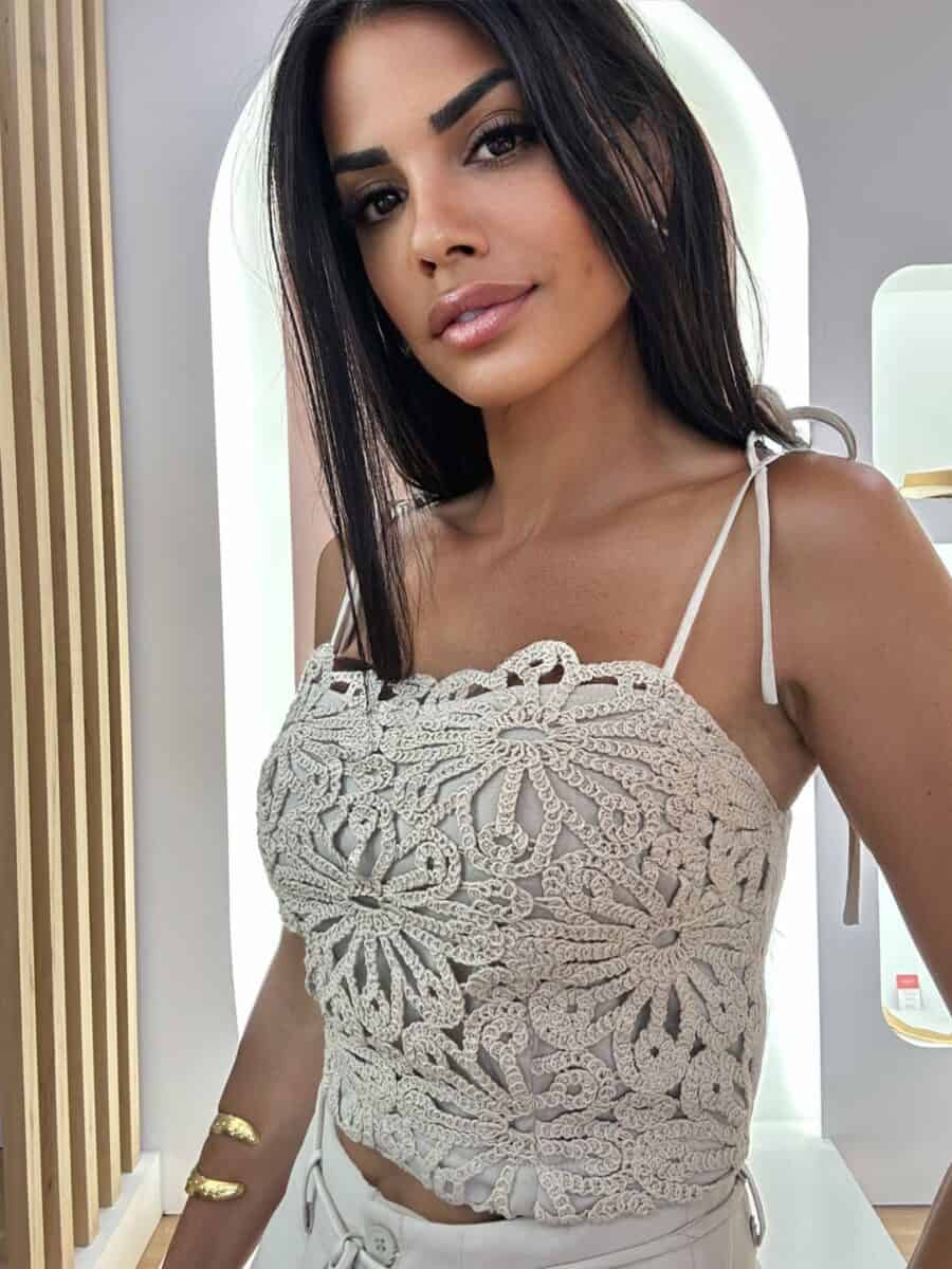 Top Crochet Beige - Imagen 2