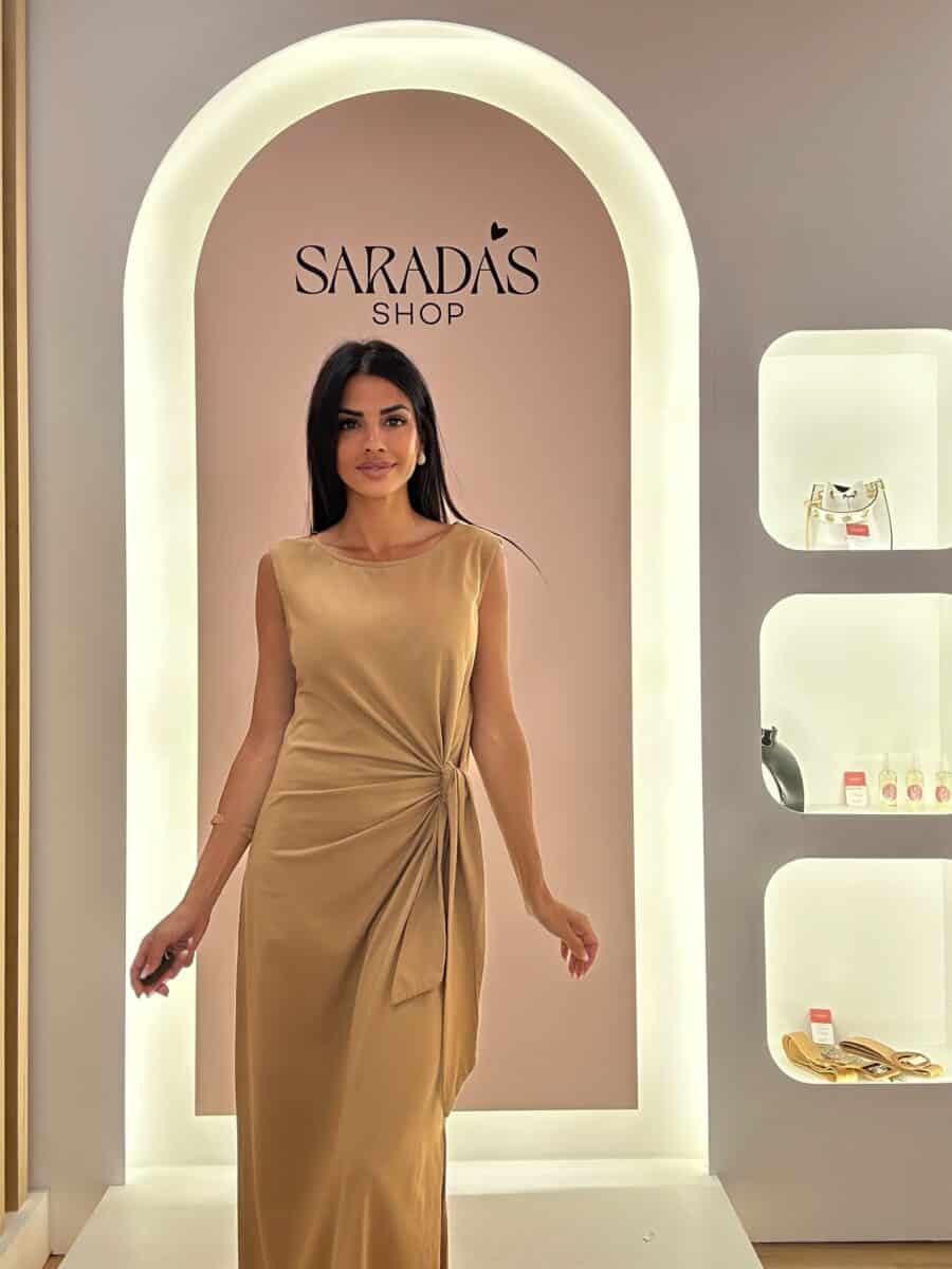 Vestido Algodón Camel - Imagen 4