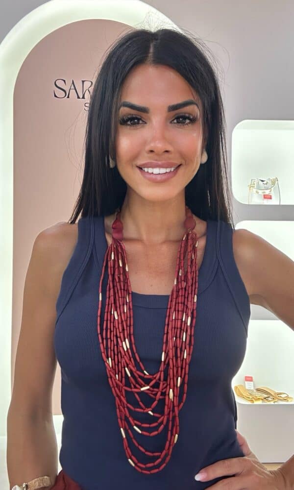 Collar Cuentas Burdeos