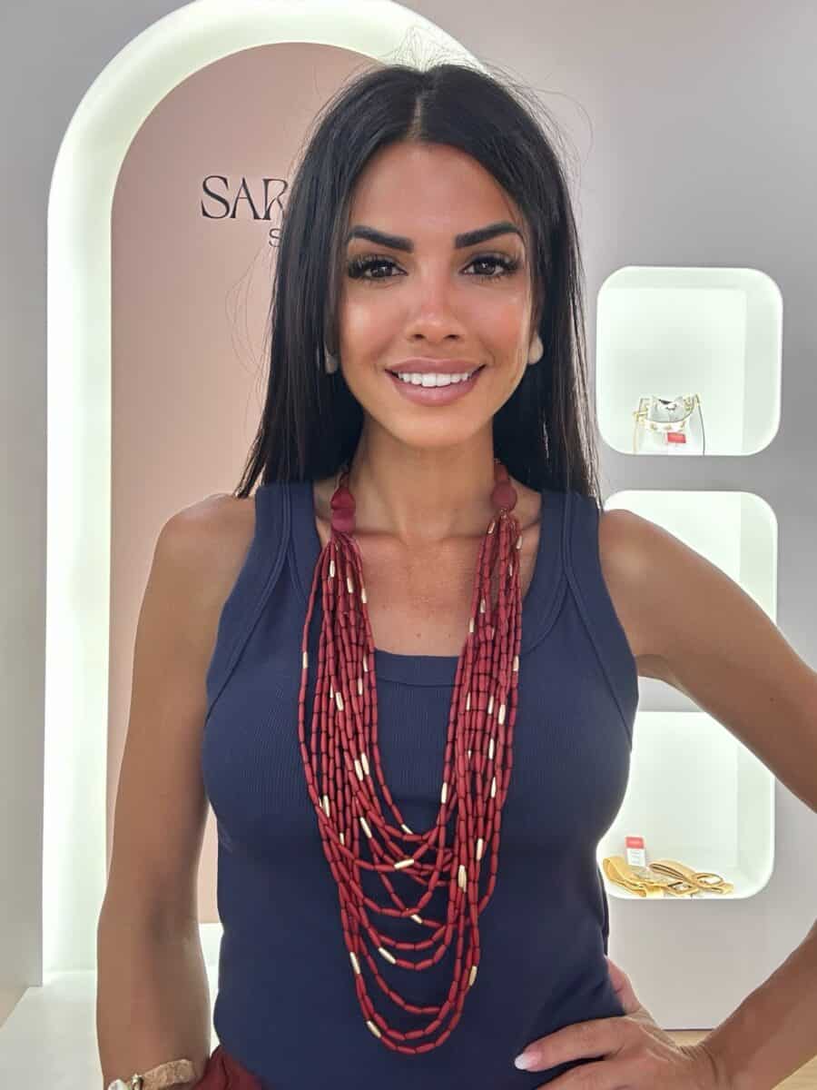 Collar Cuentas Burdeos