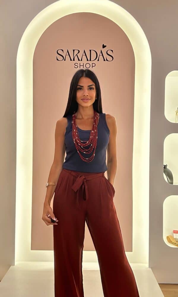 Pantalón Fluido Burdeos