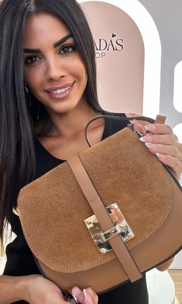 Bolso Piel "H" Camel