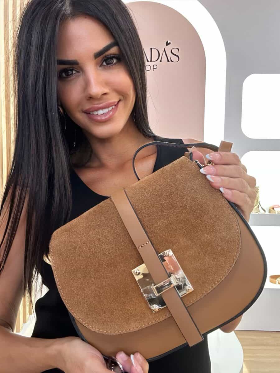 Bolso Piel "H" Camel