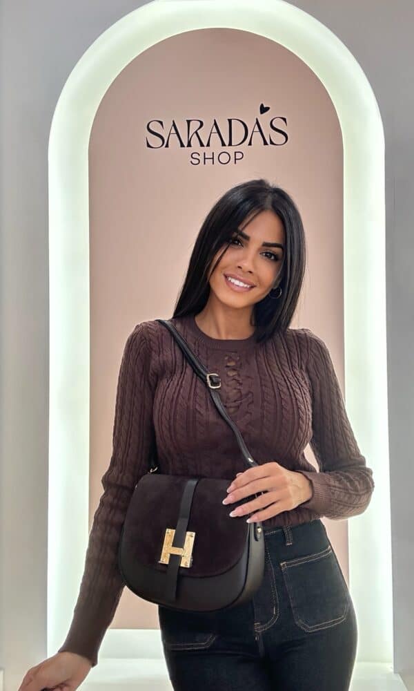Bolso Piel "H" Chocolate