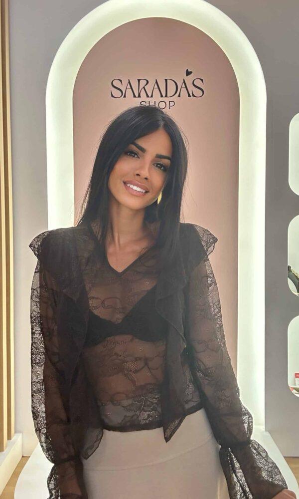 Blusa Encaje Chocolate