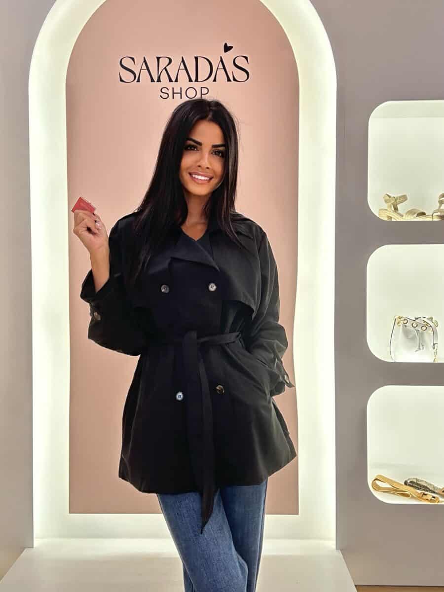 Gabardina Trench Negra