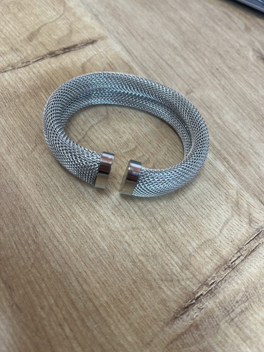 Brazalete Malla Plateado