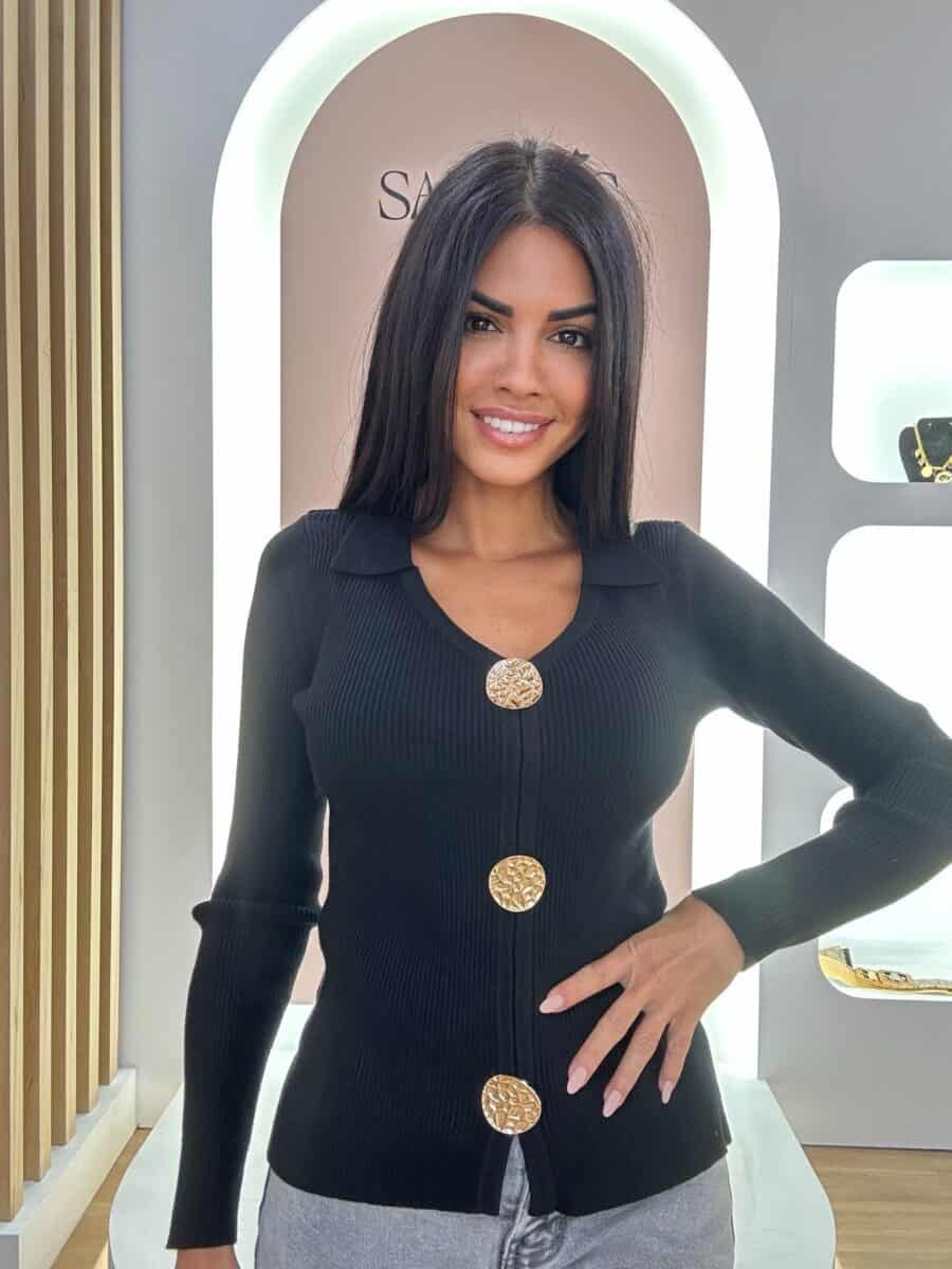 Jersey Botones Negro