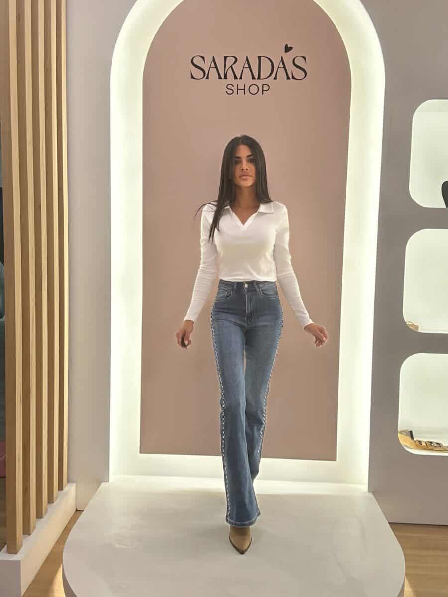 Denim Flared Tachuelas - Imagen 3