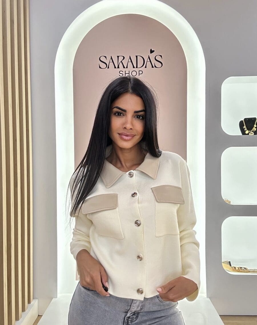 Chaqueta Punto Beige