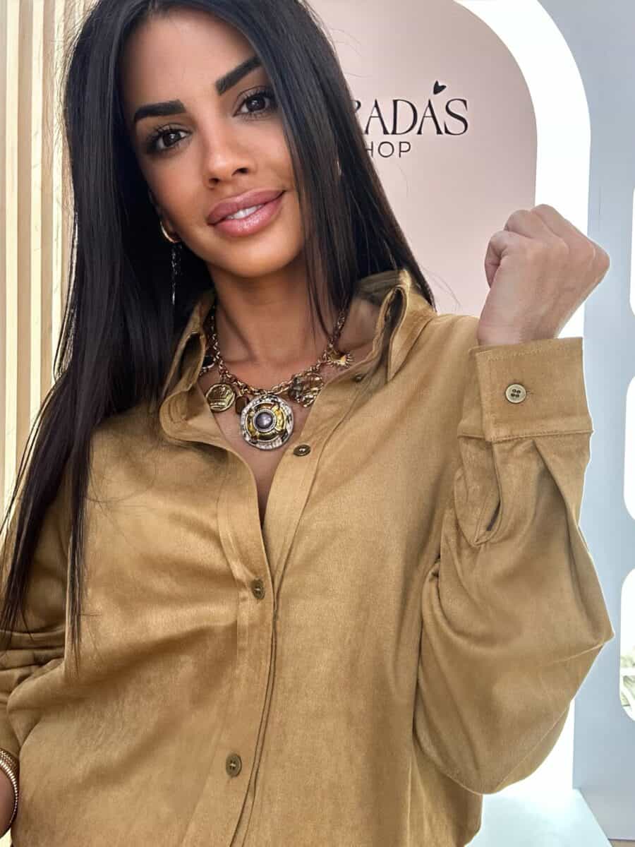 Camisa Antelina Camel - Imagen 4