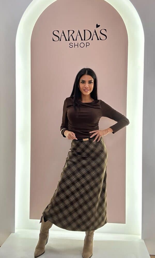 Falda Tartan Chocolate