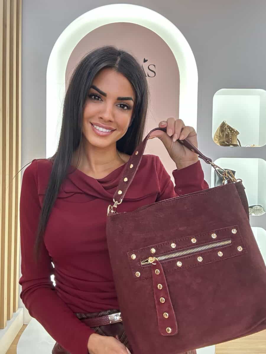 Bolso Tachuelas Burdeos - Imagen 2