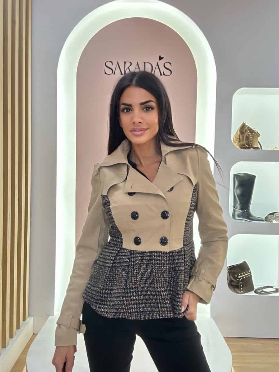 Gabardina Combinada Camel