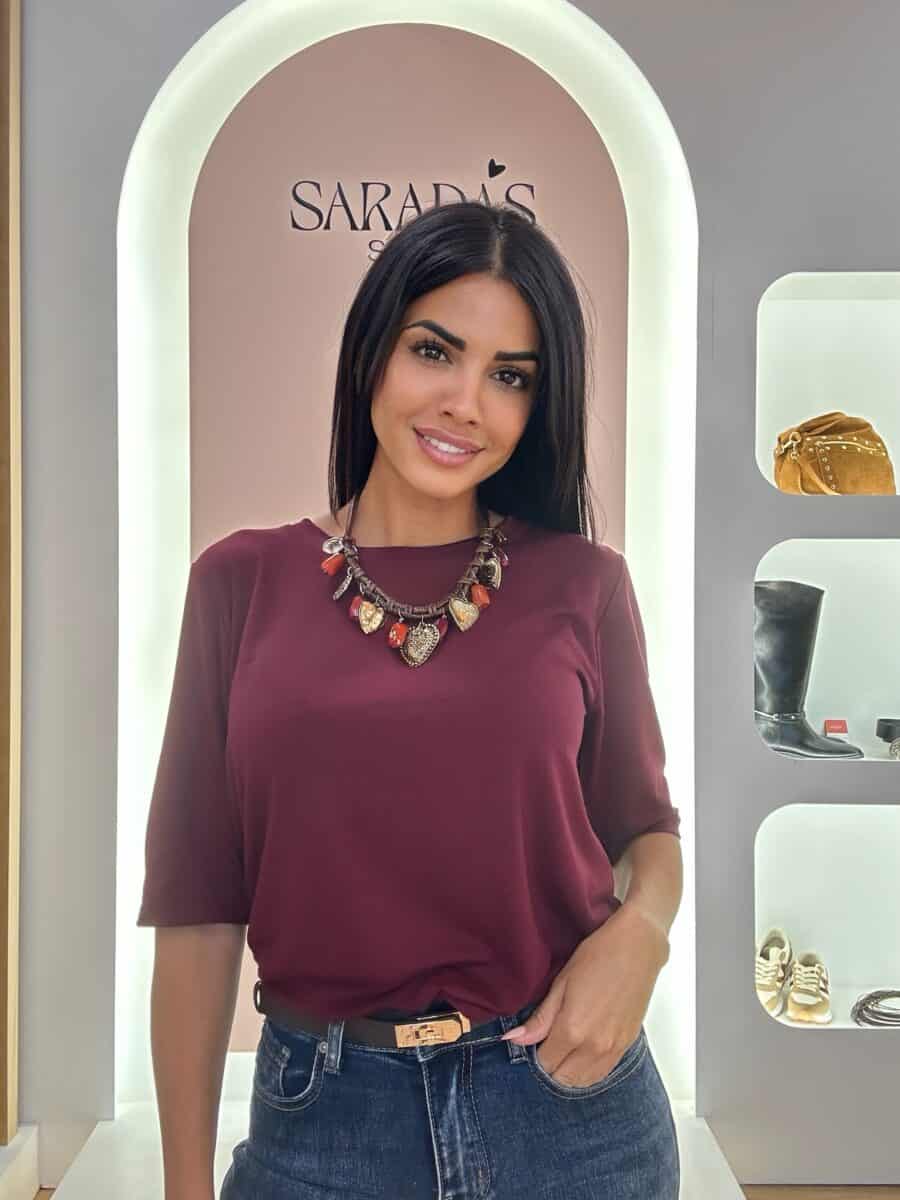 Camiseta Viscosa Burdeos