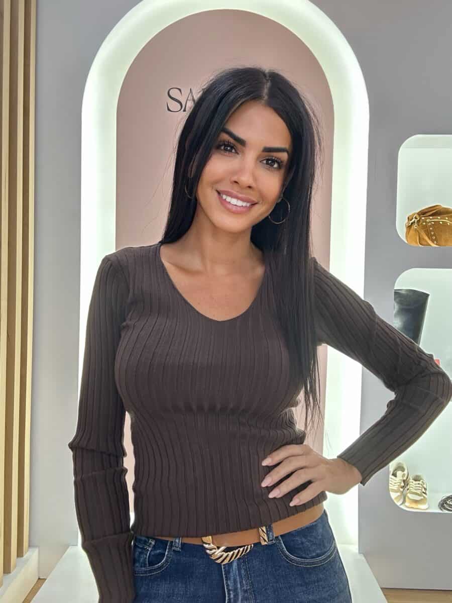 Jersey Canalé Chocolate - Imagen 2