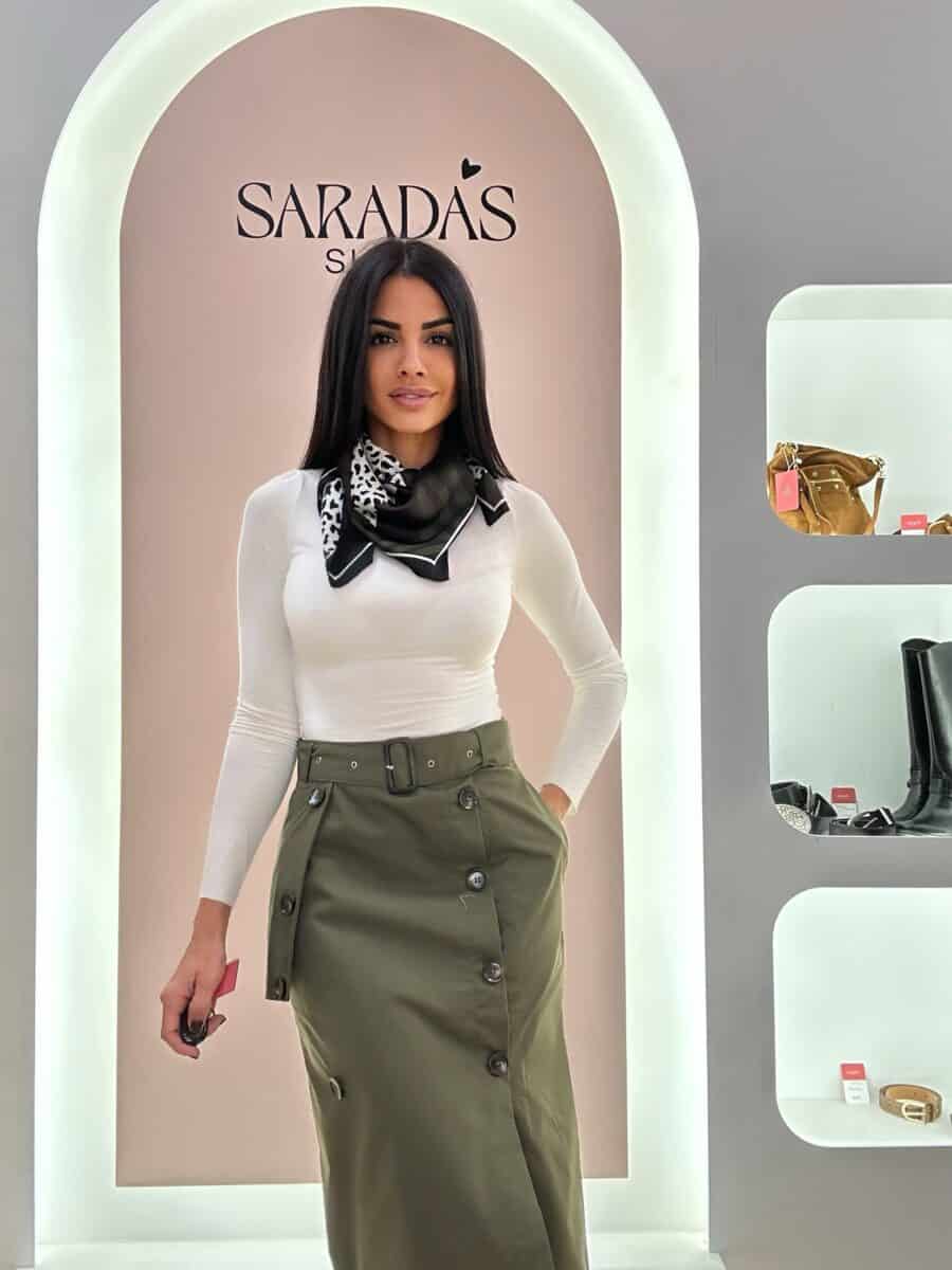 Falda Trench Verde - Imagen 2