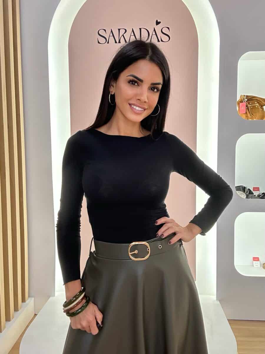 Falda Polipiel Verde Oliva