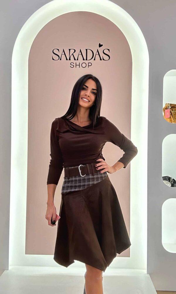 Falda Combinada Chocolate