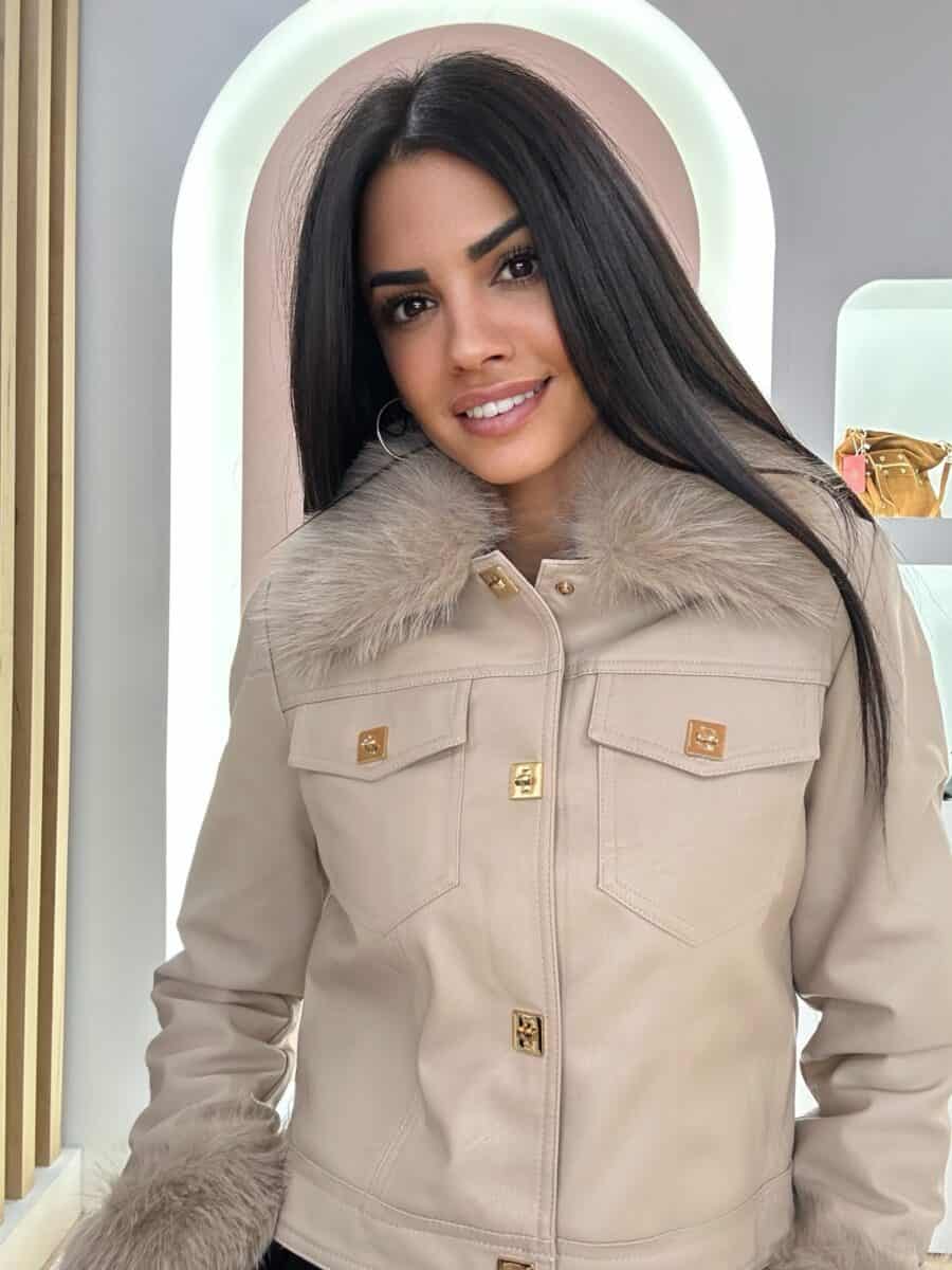 Chaqueta Pelo Beige - Imagen 3