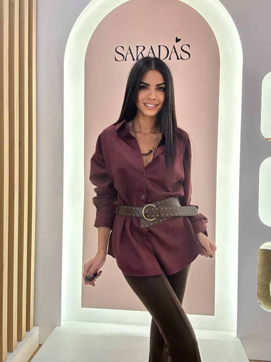 Camisa Antelina Burdeos