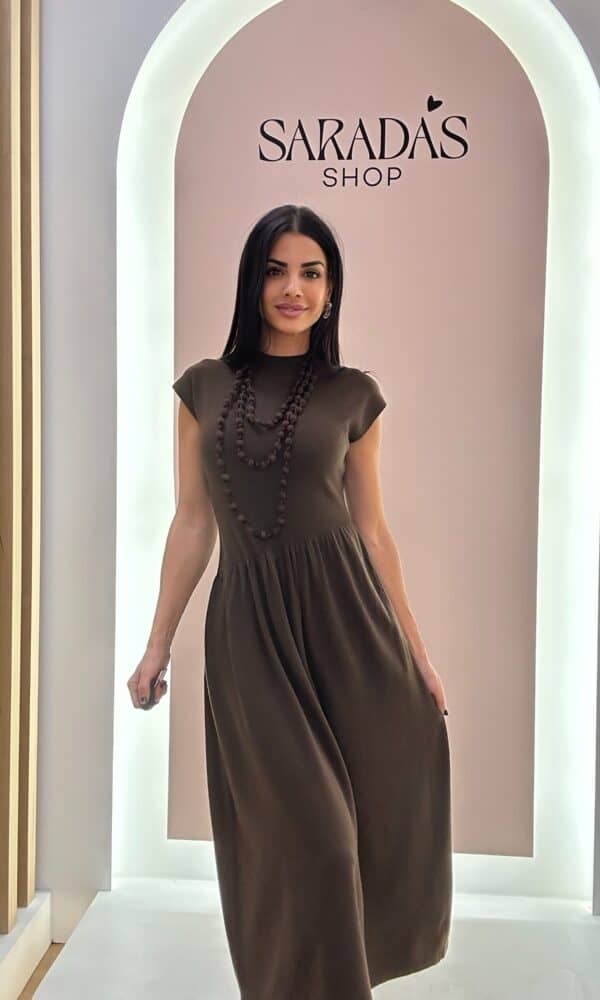 Vestido Punto Asimétrico Chocolate