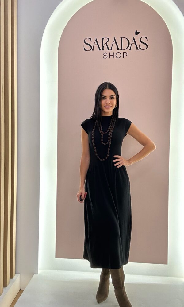 Vestido Punto Asimétrico Negro