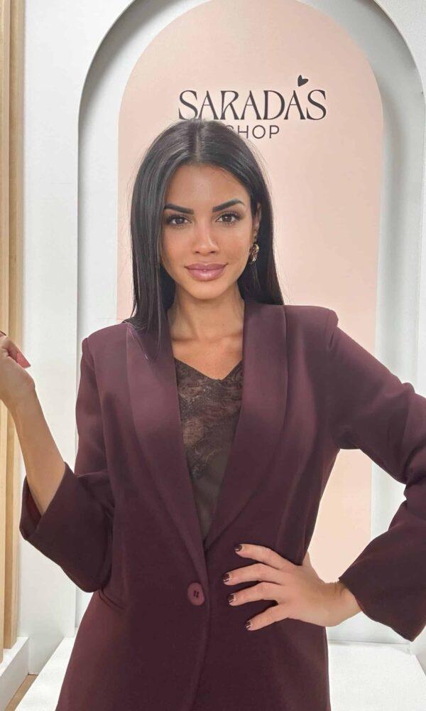 Blazer Mezcla Burdeos