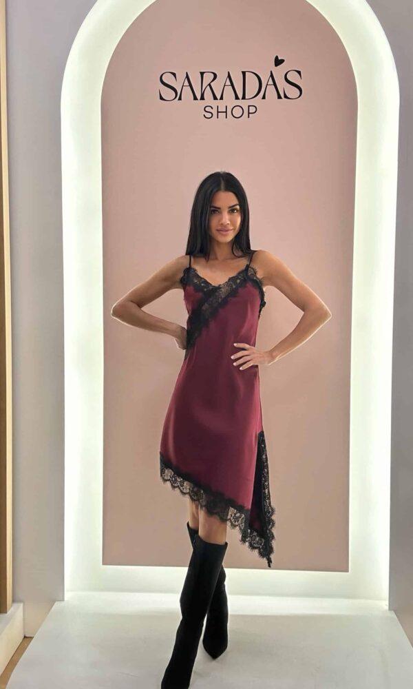 Vestido Lencero Burdeos