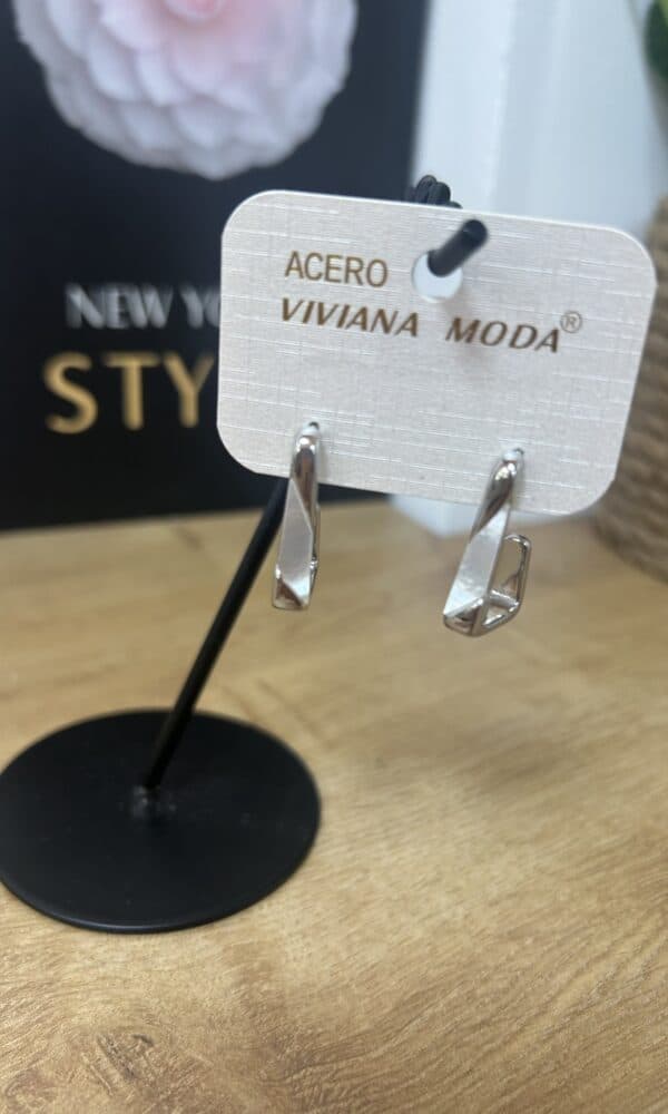 Pendiente Acero Plateado