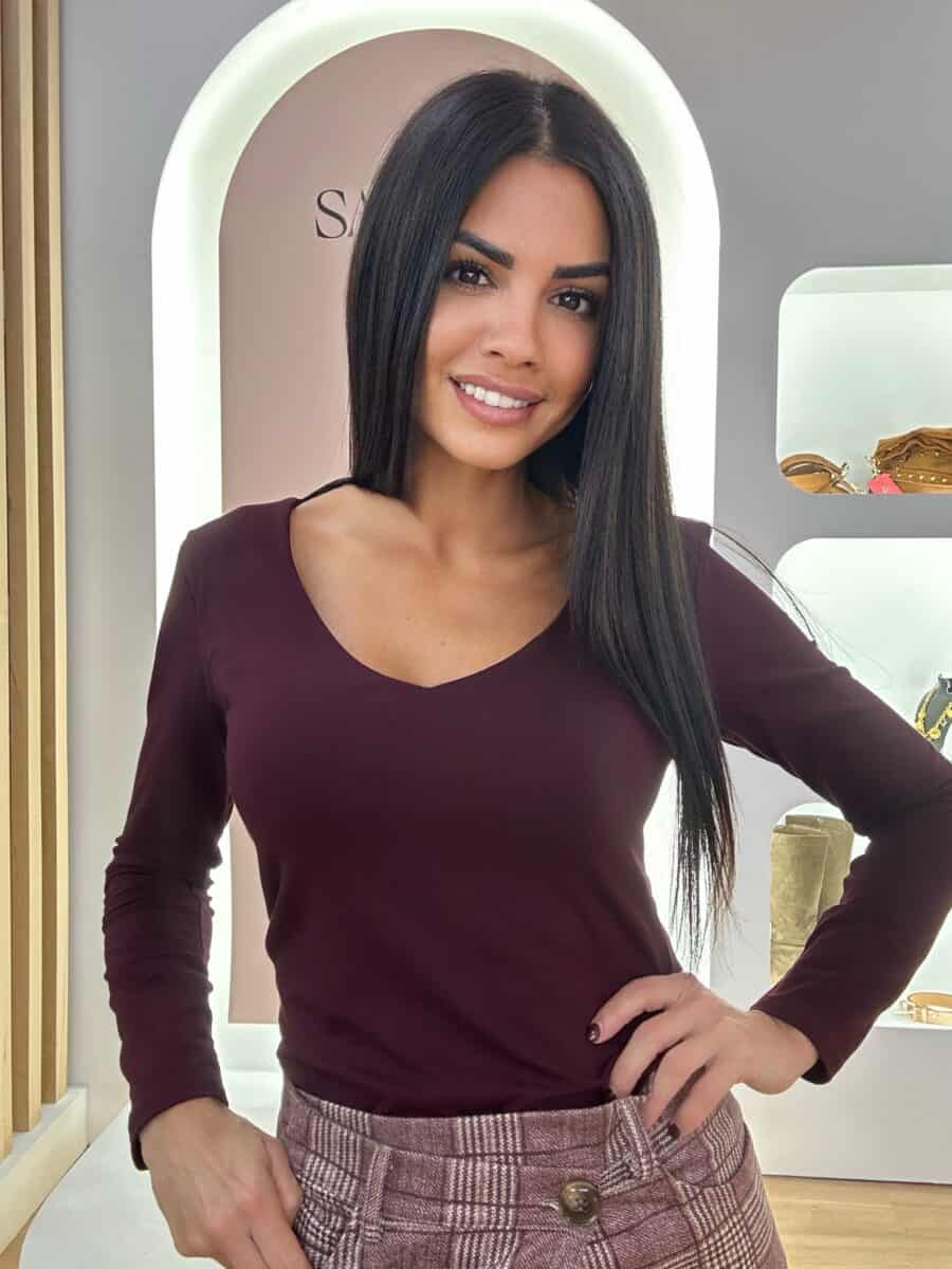 Camiseta Italy Pico Burdeos