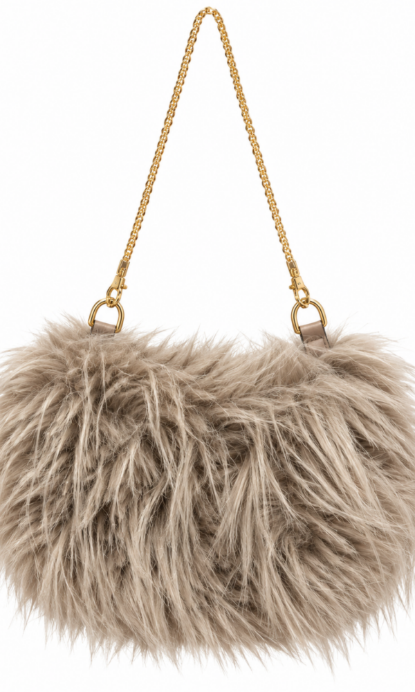 Bolso Pelo Pluma Taupe