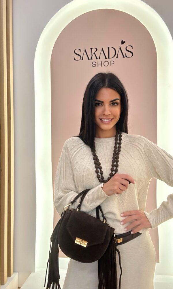 Bolso Ante Chocolate Flecos