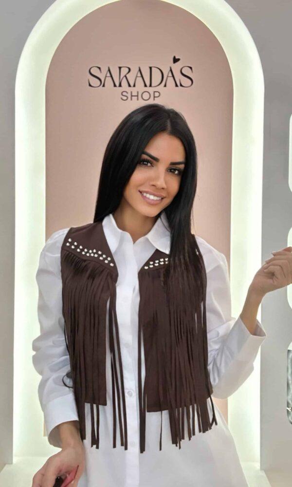 Chaleco Flecos Chocolate