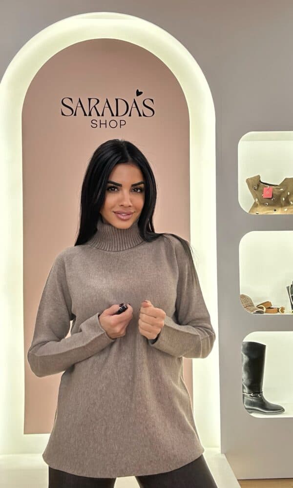 Jersey Cuello Vuelto Taupe