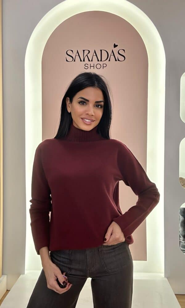 Jersey Cuello Vuelto Burdeos