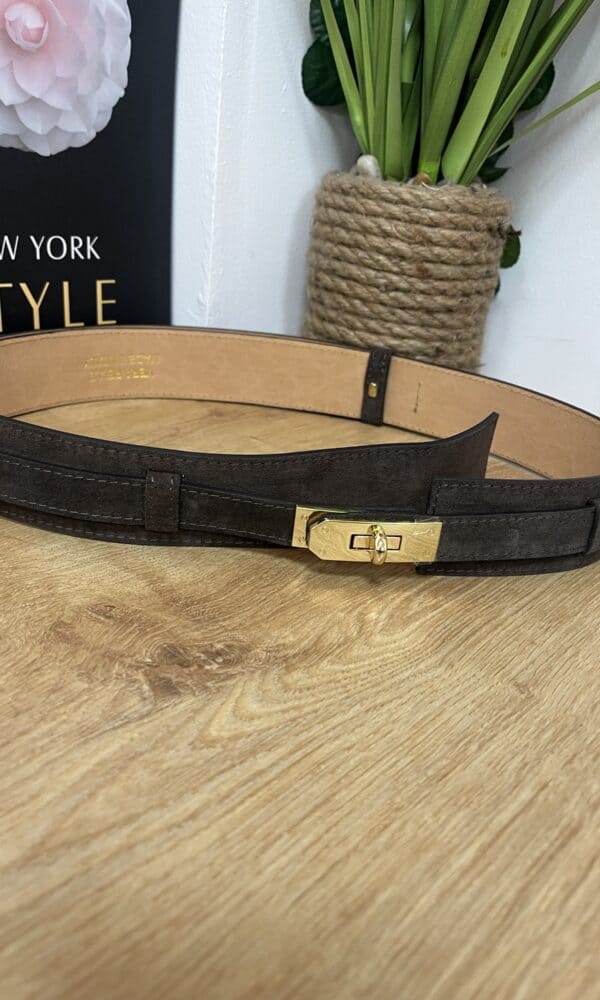 Cinturón Fajín Ante Chocolate