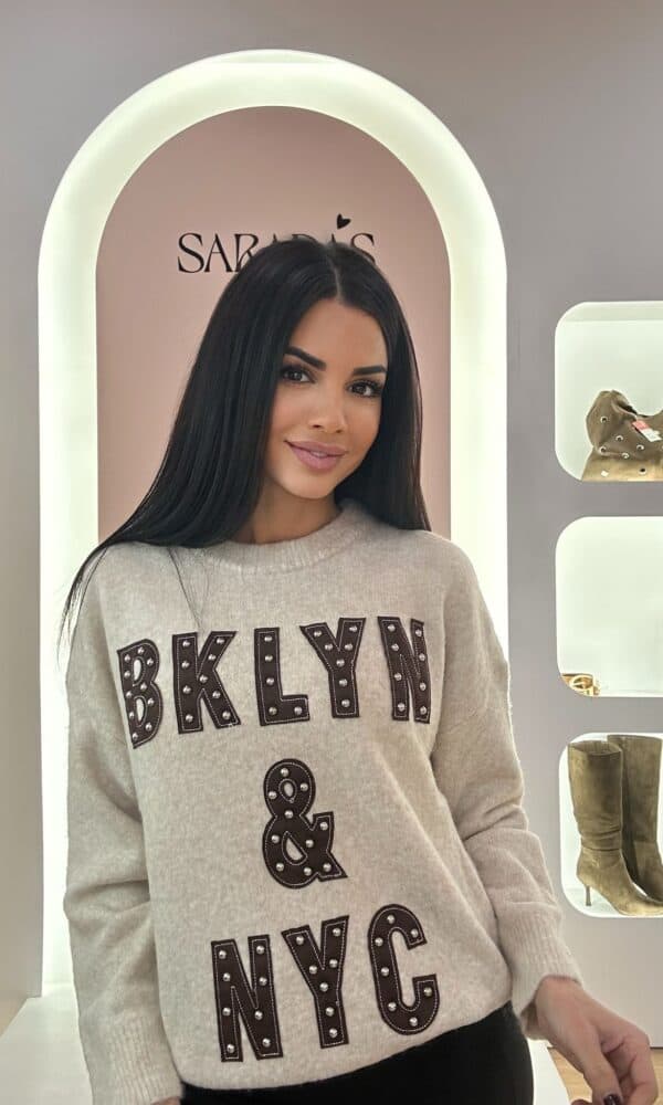 Jersey Beige Letras Chocolate