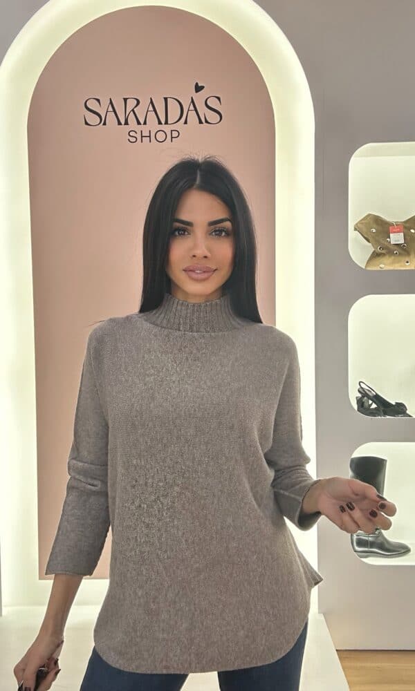 Jersey Cuello Alto Taupe