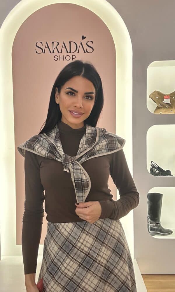 Balaclava Cuadros Crema