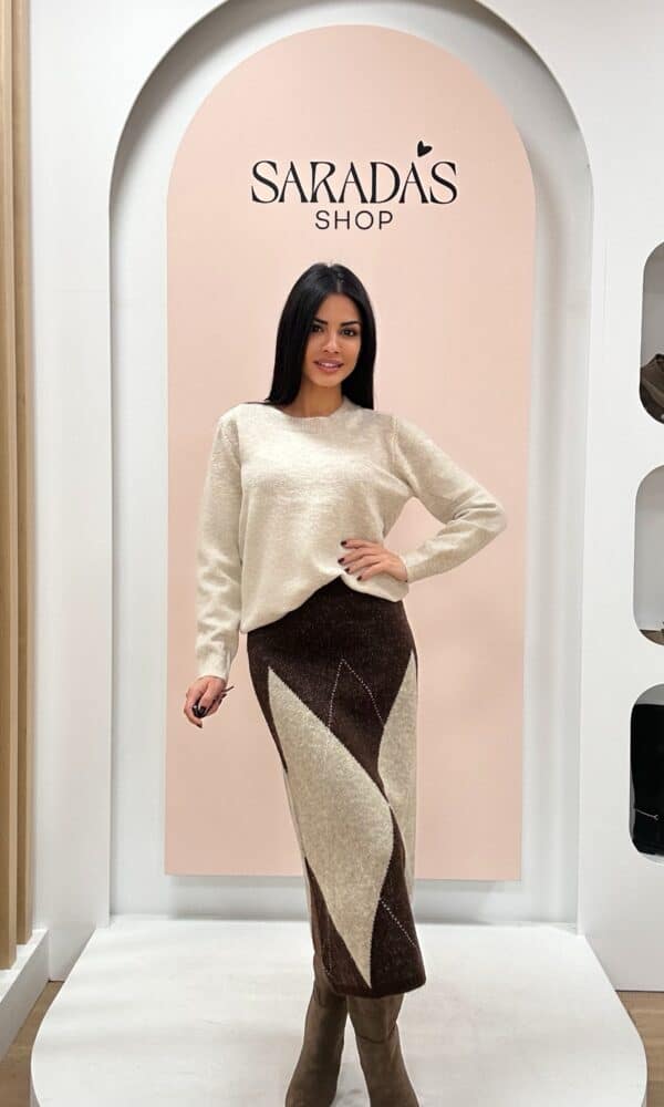 Falda Punto Grueso Chocolate