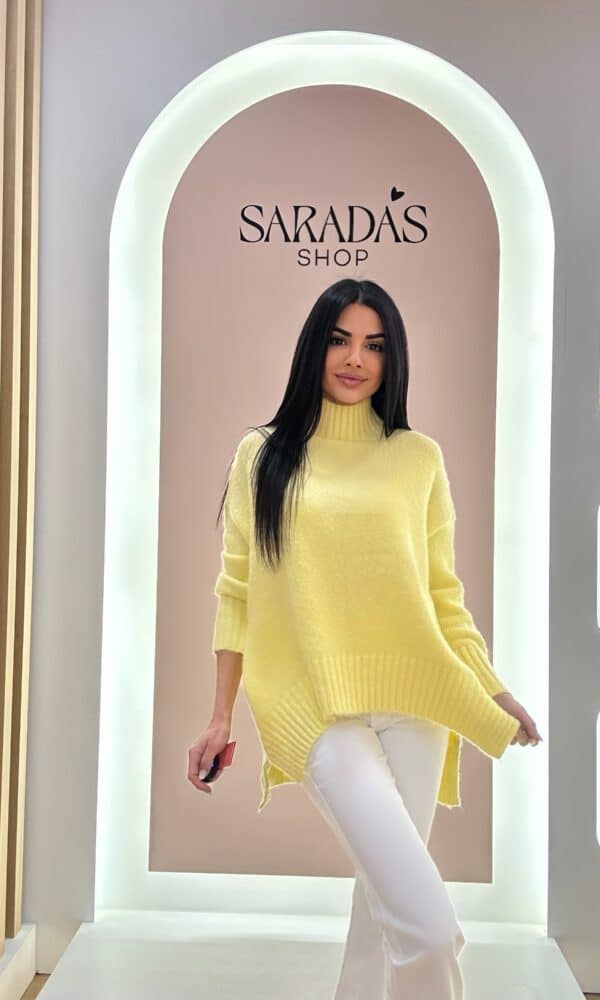 Jersey Punto Cuello Amarillo Pastel