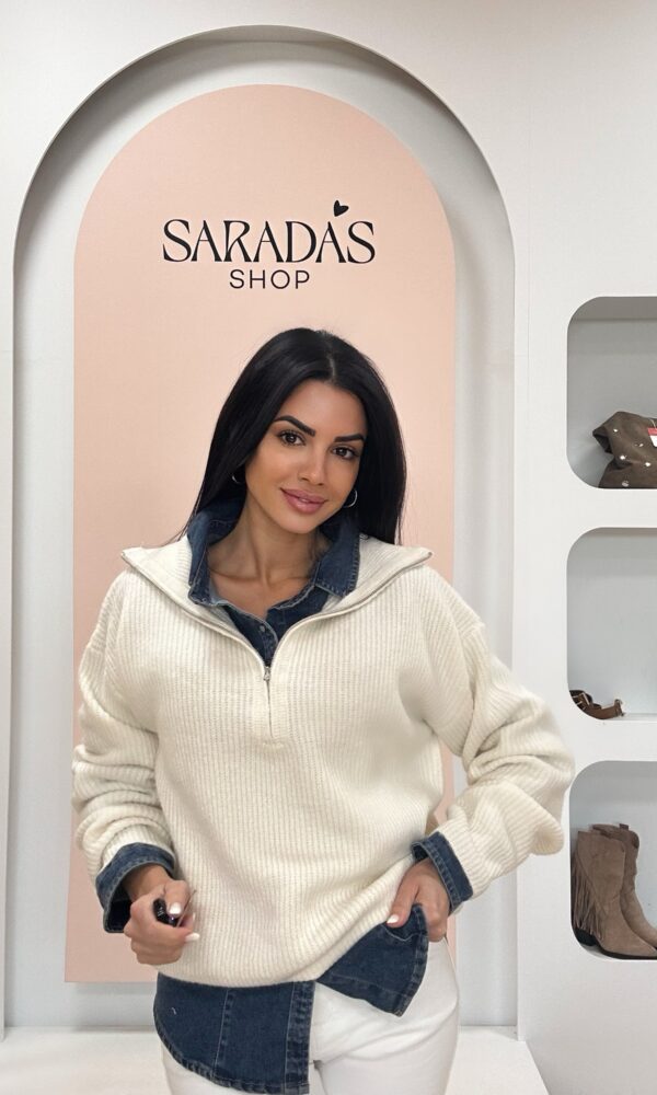 Jersey Cremallera Crema