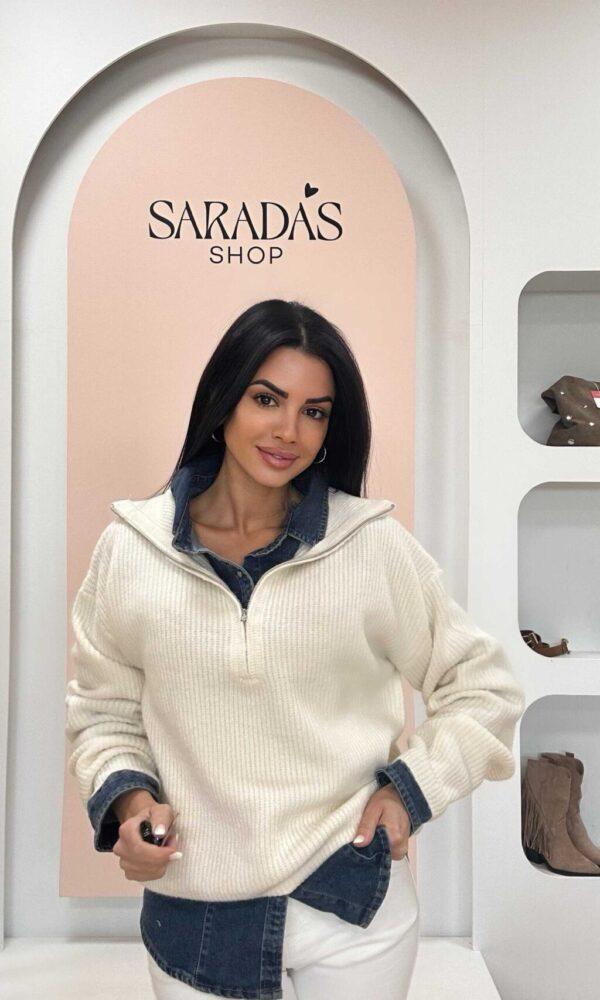 Jersey Cremallera Crema