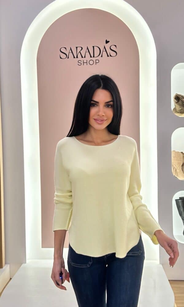Jersey Cuello Redondo Amarillo Pastel