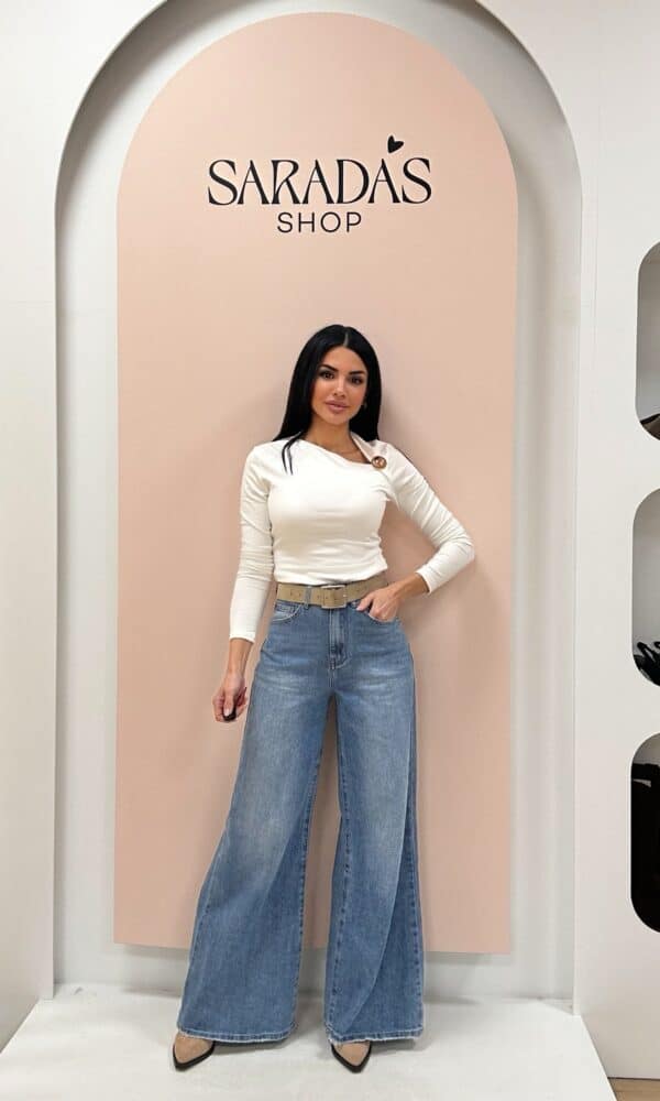 Denim Cinturón Wide Leg