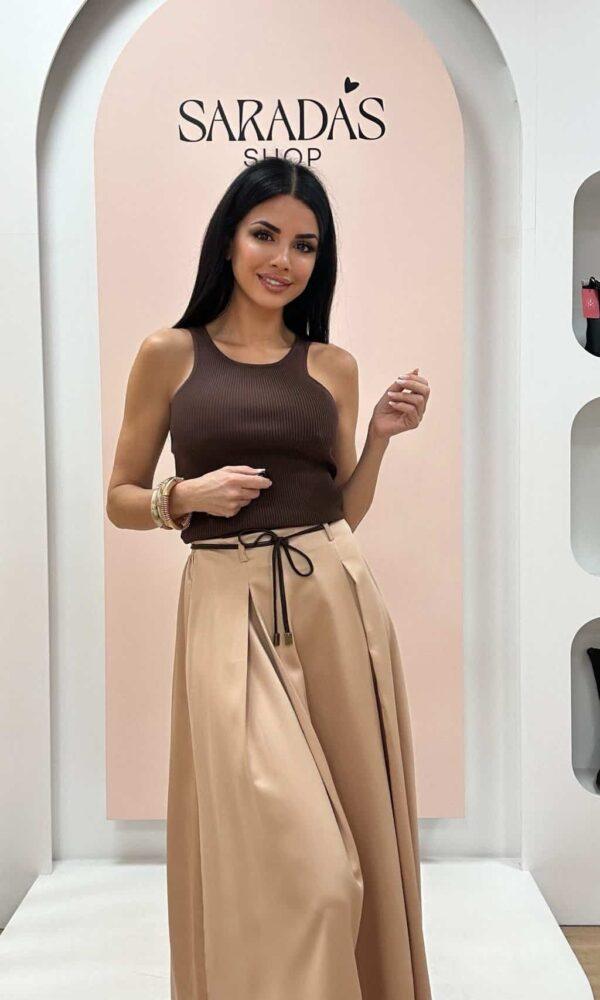 Falda Satinada Beige