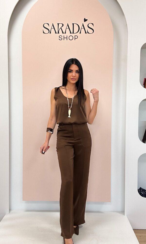 Pantalón Satén Chocolate