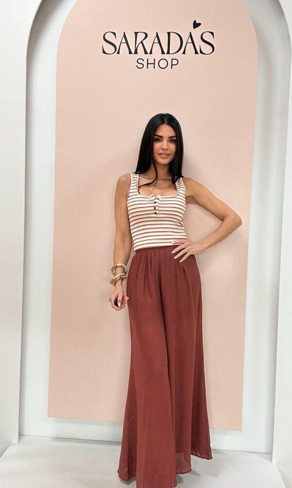 Pantalón Fluido Teja