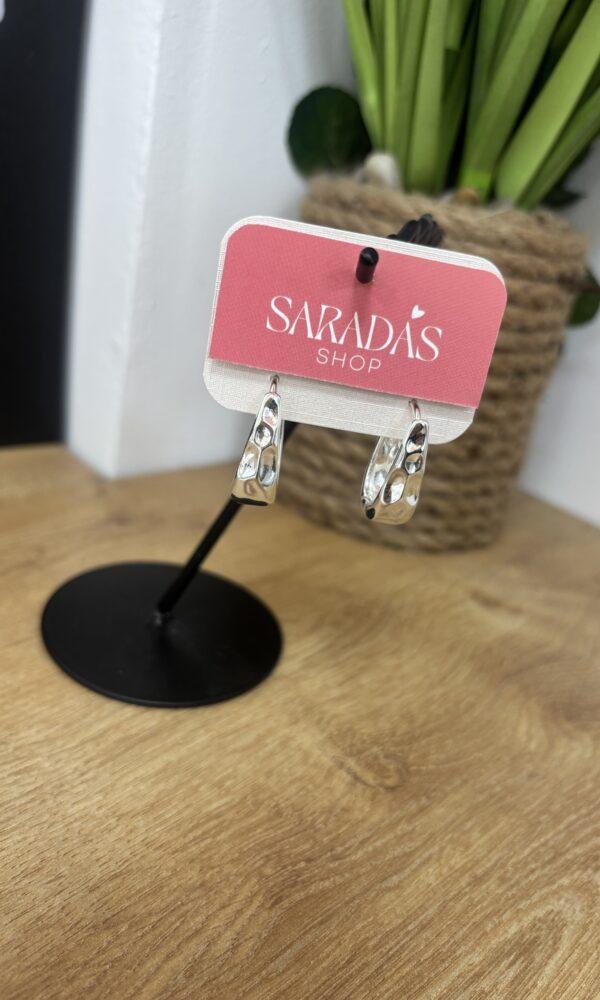 Pendiente Martillado Plateado